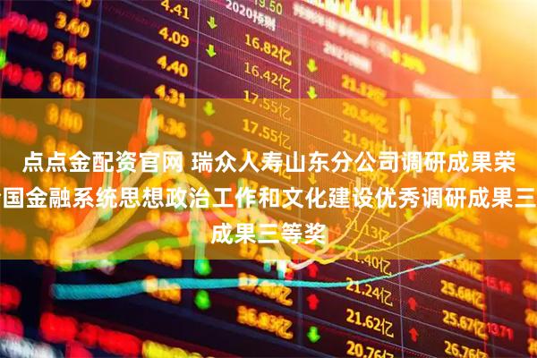 点点金配资官网 瑞众人寿山东分公司调研成果荣获全国金融系统思想政治工作和文化建设优秀调研成果三等奖